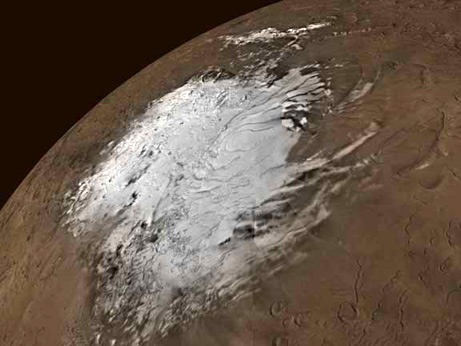 The south pole of Mars